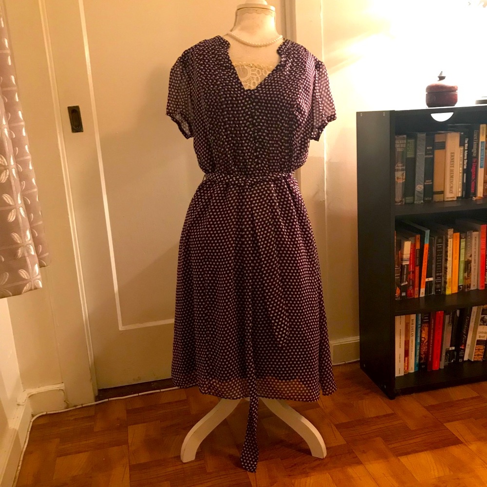 Purple polka dot dress